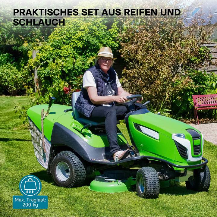 Immagine prodotto Wiltec Pneu pour tracteur à pelouse 15x6.00-6 4pr avec chambre à air et valve coudée tondeuse à gazon