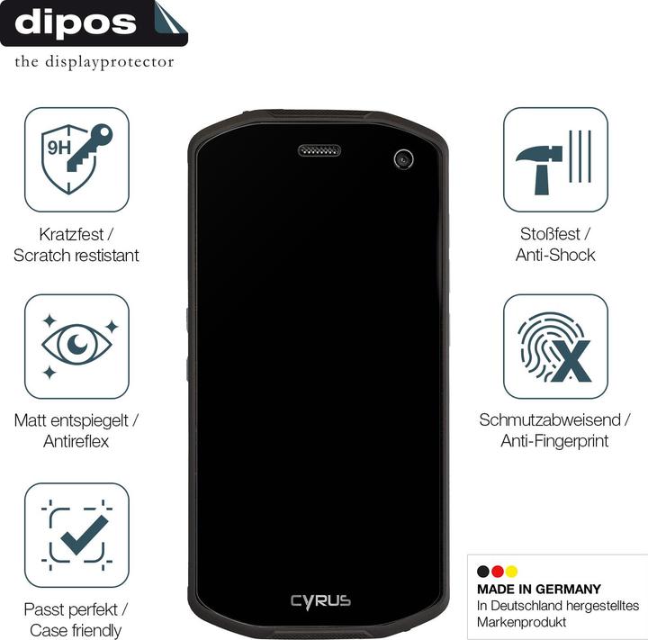 Actual product image Dipos Anti-Shock Screen Protector Matte (1 Piece, Cyrus CS 28 Hipster)