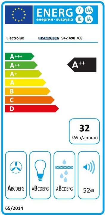 Energie-Label Electrolux IHSL1263CN (Inselhaube)