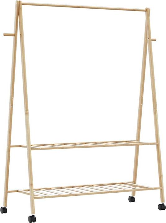 Immagine prodotto VidaXL Appendiabiti con ripiani e rotelle 132x45,5x155,5 cm in bambù