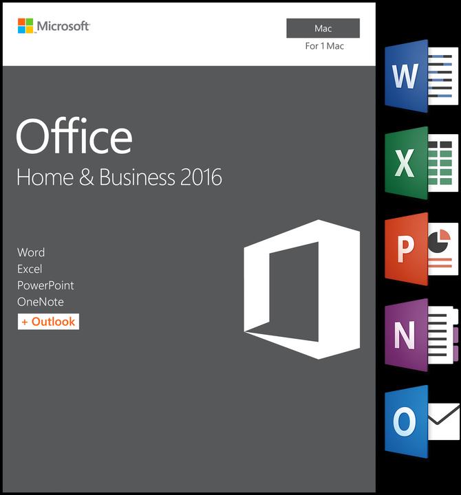 Produktbild Microsoft Office 2016 Home & Business (1 User, 12 Monate)