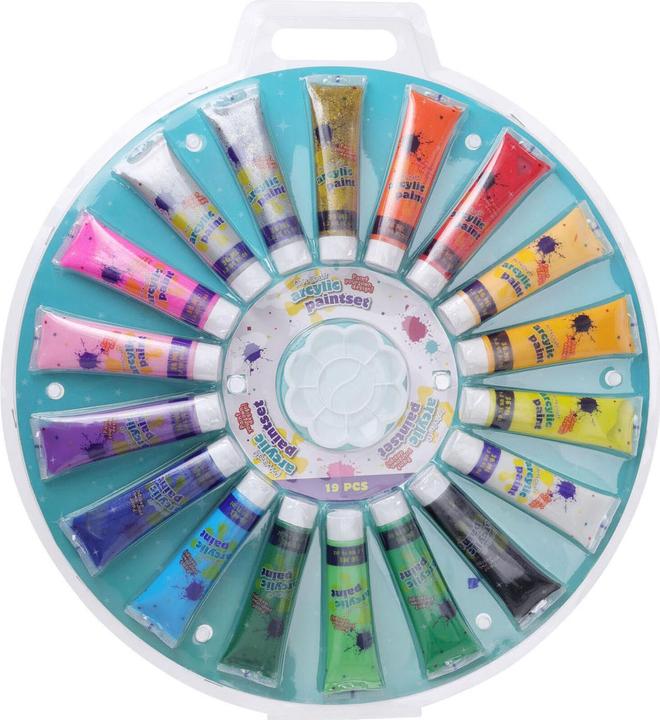 Fs-Star Set de peinture acrylique 18 pièces (Argent, Or, 36 ml)