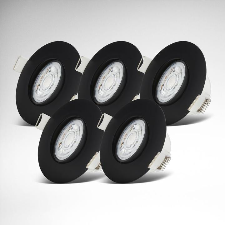 Produktbild B.K.Licht LED Einbauleuchten, 5er-Set, IP65, schwarz, 5xLED-Platine/4,9W (480 lm)