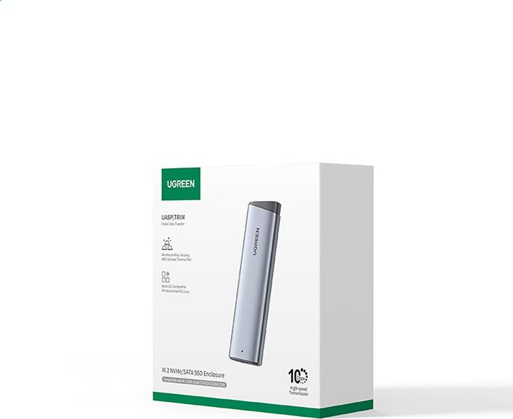 Actual product image Ugreen Enclosure SSD M.2 NVMe/SATA CM767 2TB USB-C 3.1 G (M.2 2230, M.2 2240, M.2 2260, M.2 2280)