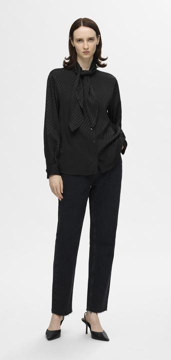 Image du produit Selected Femme Blouse en satin à noeuds (42)