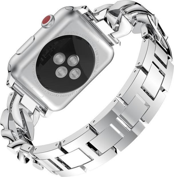 Produktbild PhoneLook Armband Edelstahl Diamond Loop mit luxuriösen Diamanten und grossen Schleifen 42 mm / 44 mm (44 mm, Aluminium)