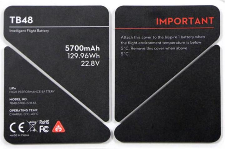 Immagine prodotto DJI Adesivo per l'isolamento della batteria dell'Inspire 1 (Skin per droni, DJI Inspire 1)
