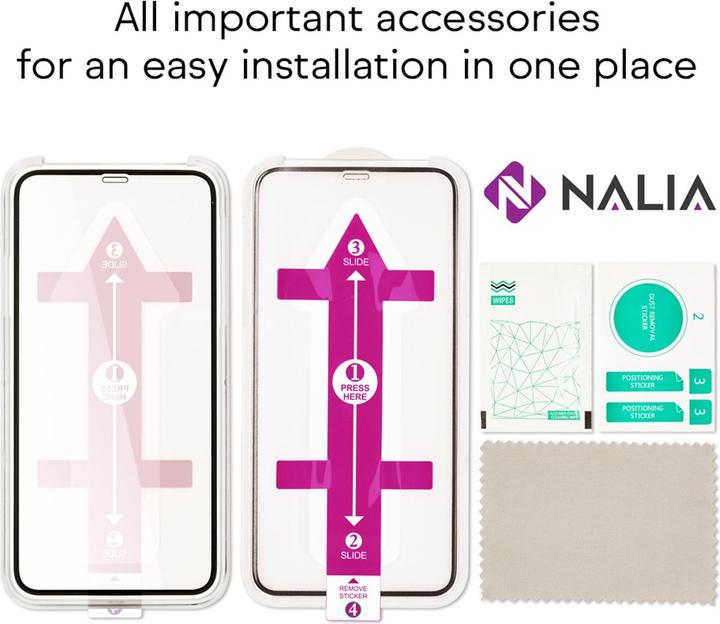 Produktbild Nalia Schutzglas & Applikator - Set (2x) (2 Stück, Apple iPhone 11 Pro, Apple iPhone X, Apple iPhone XS)