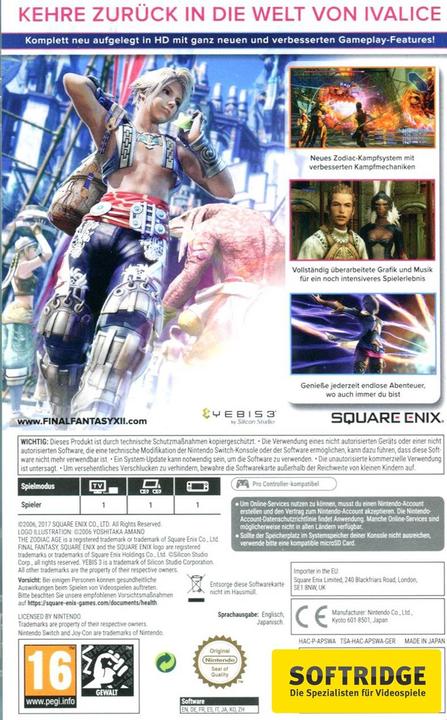 Immagine prodotto Square Enix Final Fantasy 12: L'età dello zodiaco (Switch, DE)