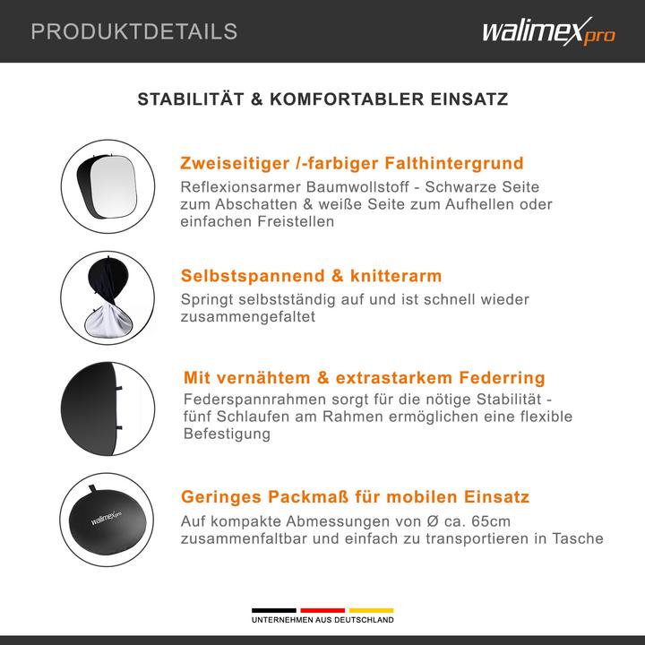 Immagine prodotto Walimex 2in1 Sfondo pieghevole (145 cm, 200 cm)