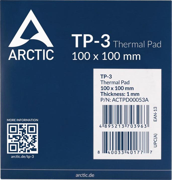 Actual product image Arctic TP-3 (100x100mm, t:1.0mm) (1 mm)
