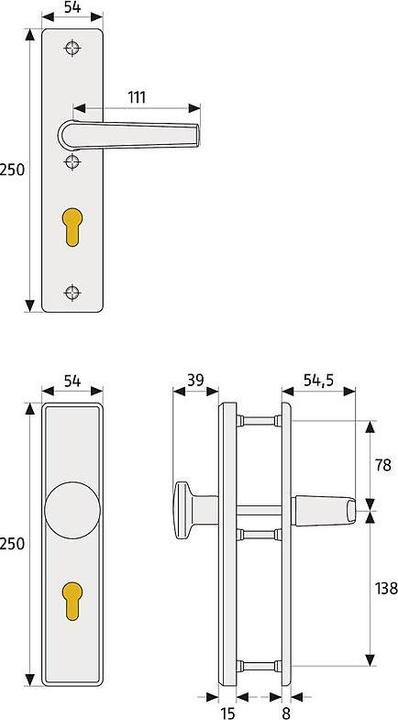 Actual product image Abus KLN314 W Security fitting DG, white (Door plate set)