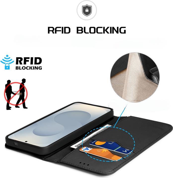 Produktbild Dux Ducis Samsung Galaxy S25 Edge Cover with Wallet - Black (Samsung Galaxy S25 Edge)