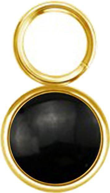Produktbild Star Piercing Anhänger vergoldet ein schwarzer Onyx Stein (Chirurgenstahl 316L, Mineralisch, ohne Messing)