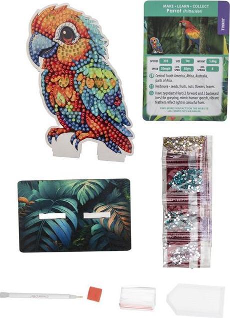 Produktbild Craft Buddy Jungle Papagei, Crystal Art Buddy, ca. 11x8cm