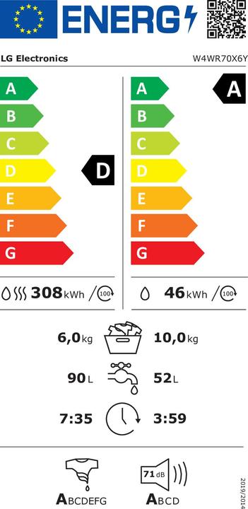 Etichetta energetica LG W4WR70X6Y