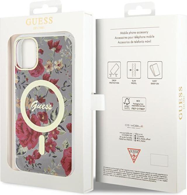 Image du produit Guess GUHMN61HCFWSA iPhone 11 / Xr 6.1" zielony/khaki hardcase Flower MagSafe (Apple iPhone 11, Apple iPhone XR)