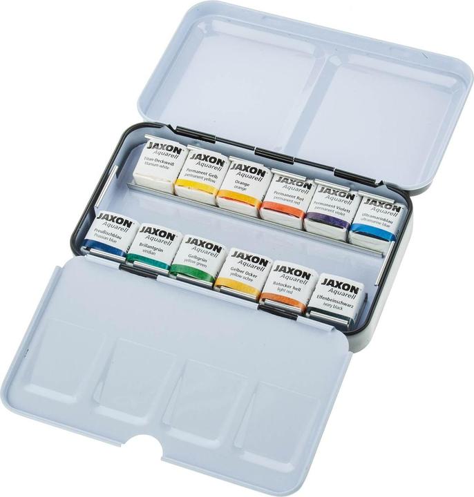 Jaxon Aquarellfarbkasten 12ST 1/2 Näpfe (Mehrfarbig)