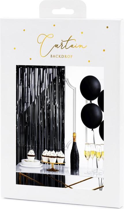 Image du produit Partydeco Accessoire de fête Rideau 90 x 250 cm, noir