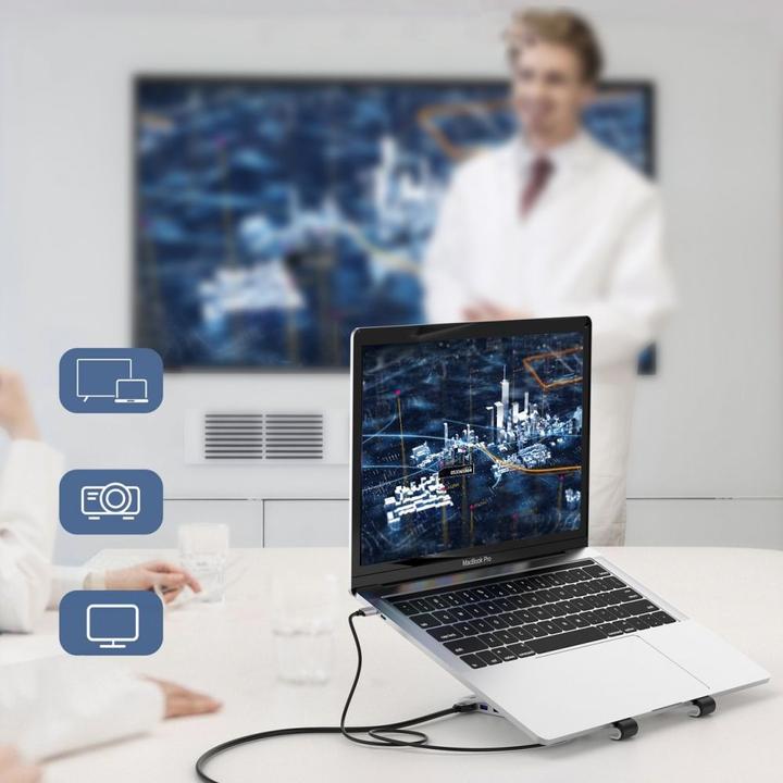 Produktbild Choetech stand multifunctional station for laptop PD / USB-C HDMI (4K / 30Hz) / 2xUSB-A / 1xUSB-C / (USB-C, 7 Ports)