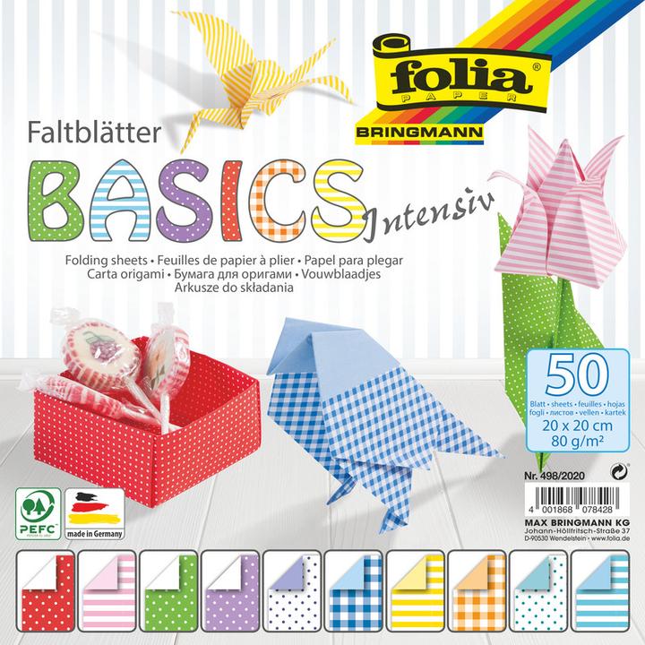 Folia Faltblätter Basic intensiv (80 g/m², 50 x)