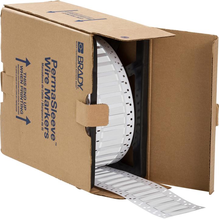 Image du produit Brady LSZH-250-2-WT-4, B-7641, Gaine thermorétractable PermaSleeve 2:1, blanche, 12,70 x 11,15 mm, Low
