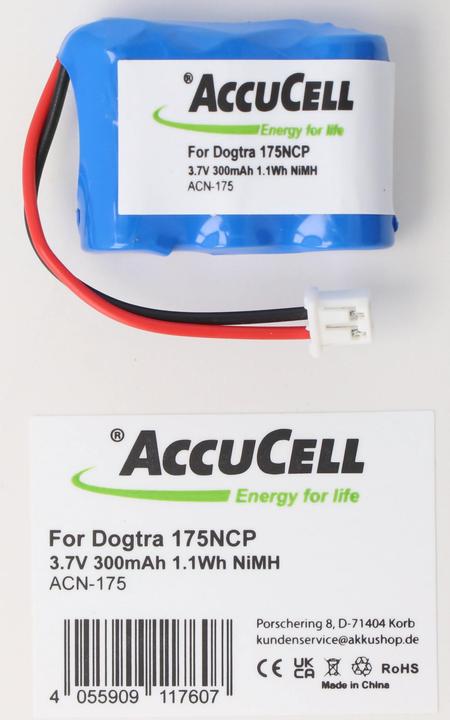Produktbild AccuCell Akku für Dogtra 175NCP Akku 180NCP, 200NCP, 202NCP (1 Stk., Gerätespezifisch, 210 mAh, Akku)