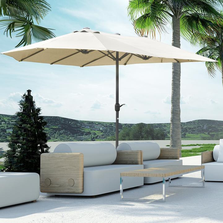 Actual product image Outsunny Double parasol with hand crank (2.70 m)