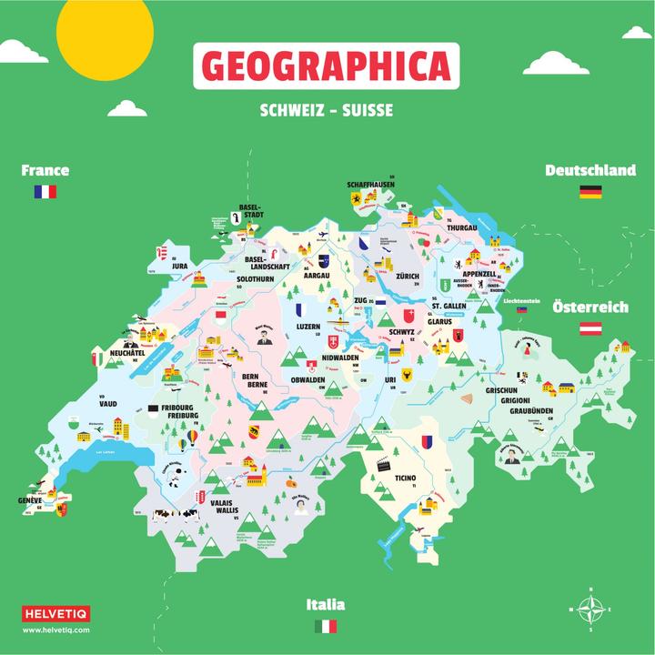 Produktbild Helvetiq Geographica Schweiz - Suisse (Deutsch, Französisch)