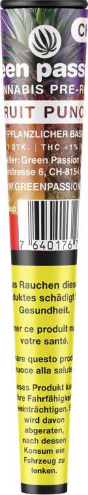 Nährwerte und Zutaten Green Passion Fruit Punch CBD Pre-Rolls (0.70 g, Indoor)