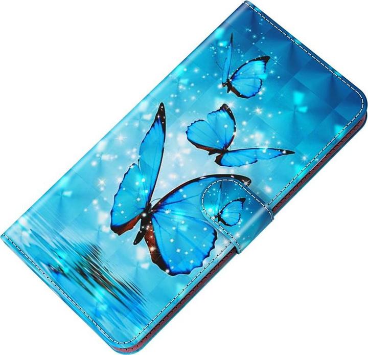 Produktbild Cover-Discount iPhone 13 mini - Etui Glitzer Effekt Schmetterling blau (Apple iPhone 13 mini)