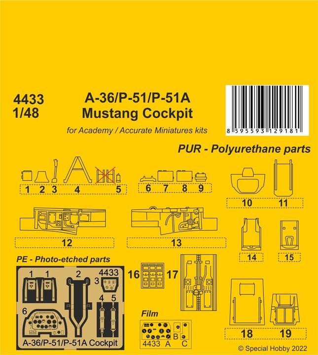 Image du produit CMK Cockpit du Mustang A-36/P-51/P-51A