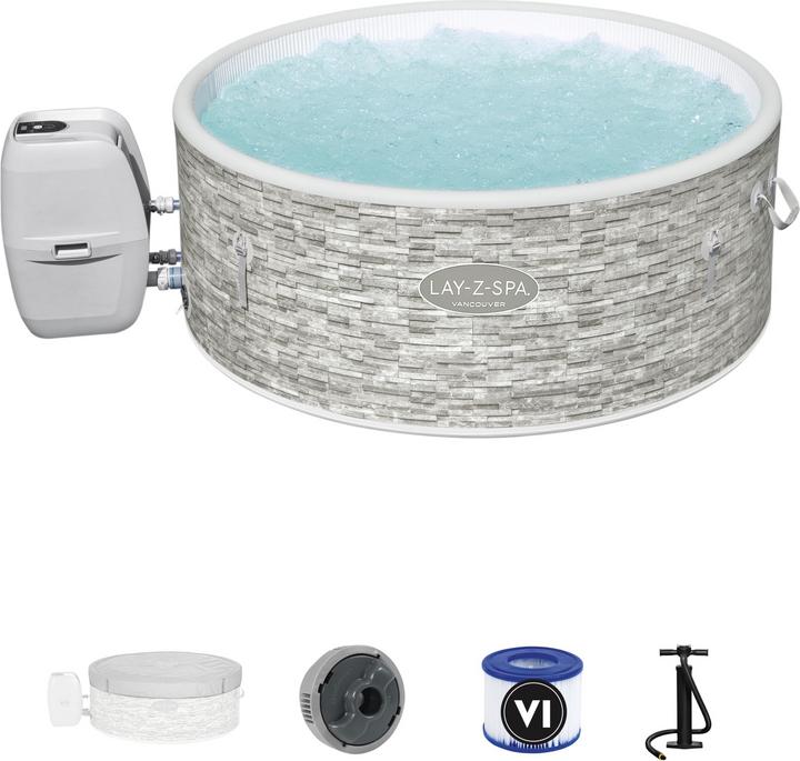 Actual product image Bestway LAY-Z-SPA Vancouver AirJet Plus Inflatable Hot Tub with Multifunction Pump, 140 Air (5 pers.)