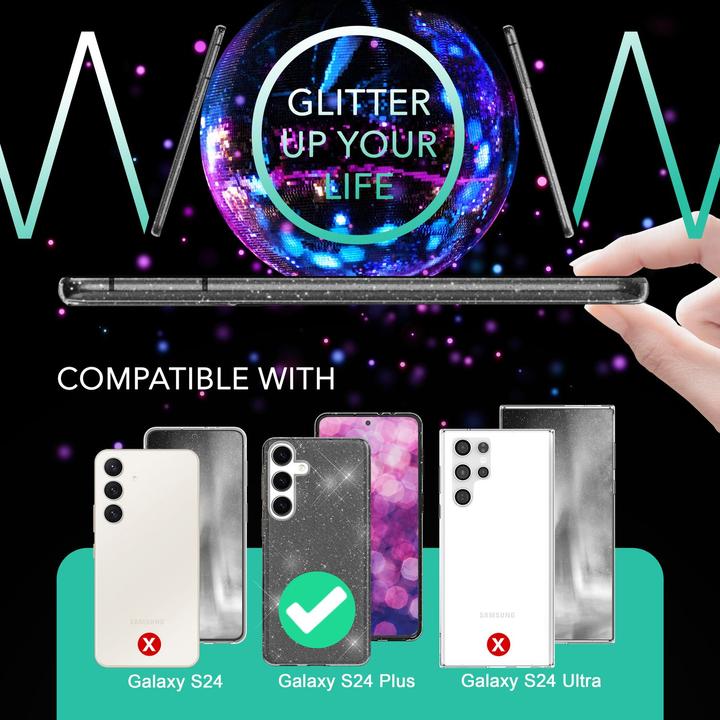 Produktbild Nalia Klare Glitzer Silikon Hülle (Samsung Galaxy S24+)