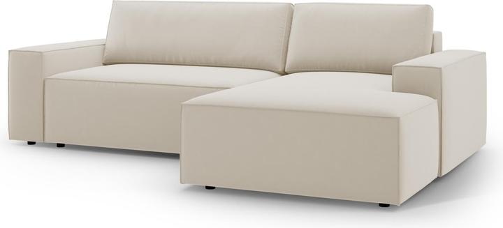 Actual product image Micadoni Velvet Right Corner Sofa With Bed Function And Box, "Jodie", 3 Seats, 246x151x86Made in Europe (Corner sofa)