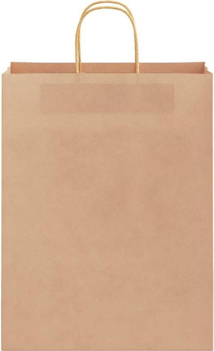 Produktbild VidaXL Kraftpapiertüten 50 Stk. mit Henkel Braun 32x12x42 cm Papiertüte (Geschenktüte, 50 x)