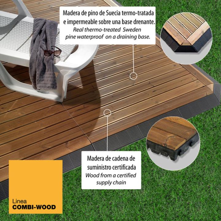 Produktbild Art Plast KOMBI-HOLZBODENPLATTE, 40X40X6,5 CM (39X39 NETTO)