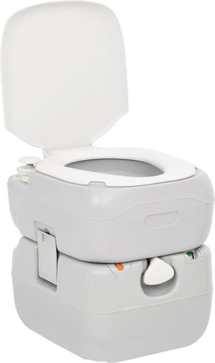 Immagine prodotto VidaXL Toilette da campeggio portatile grigia e bianca 22+12 L HDPE