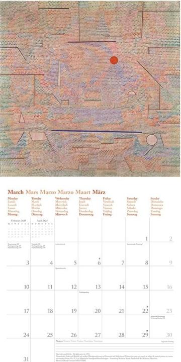 Produktbild Neumann Paul Klee 2025 - Wand-Kalender - Broschüren-Kalender - 30x30 - 30x60 geöffnet - Kunst (30 x 30 cm, Harter Einband, Deutsch)