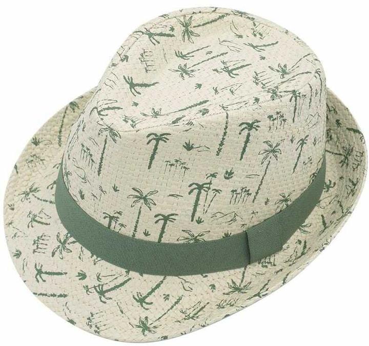 Maximo Strohhut Palmen Wollweiss/Tee Gr. 49 (53)