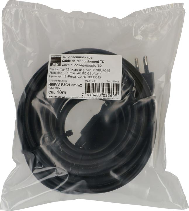 Actual product image Max Hauri Adels TD connection cable H05VV-F3G1.5 type 12 / AC 166 GBUF/315 (10 m)