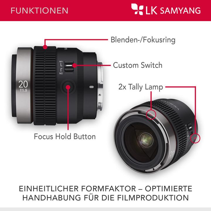 Immagine prodotto Samyang V-AF 20mm F1.9 Sony E-mount (Sony E, Full-frame, APS-C / DX)