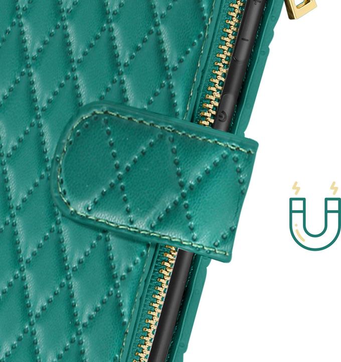 Actual product image Avizar Quilted Charm Wallet Cover Series (Samsung Galaxy S24 Ultra)