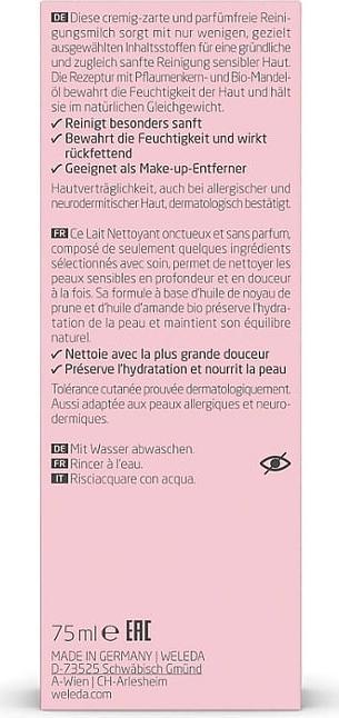 Valori nutrizionali e ingredienti Weleda Detergente Sensitive alla mandorla 75ml (Lozione detergente, 75 ml)