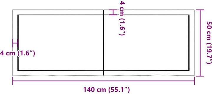 Actual product image VidaXL Oak Nature (140 x 50 x 4 cm)