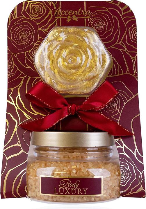 Actual product image Accentra BODY LUXURY gift set with Rose bath bomb, fragrance: Winter Rose & Amber (Body care set)