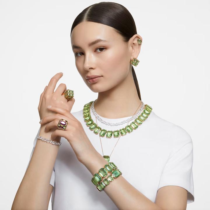 Produktbild Swarovski Chroma Cocktail Ring Grün Gold (52)