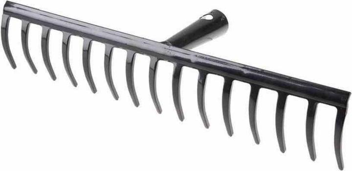 Actual product image Freund Victoria Rake, 66146 Garden rake, made of steel in silver, working width: 40 cm, without handle, handle