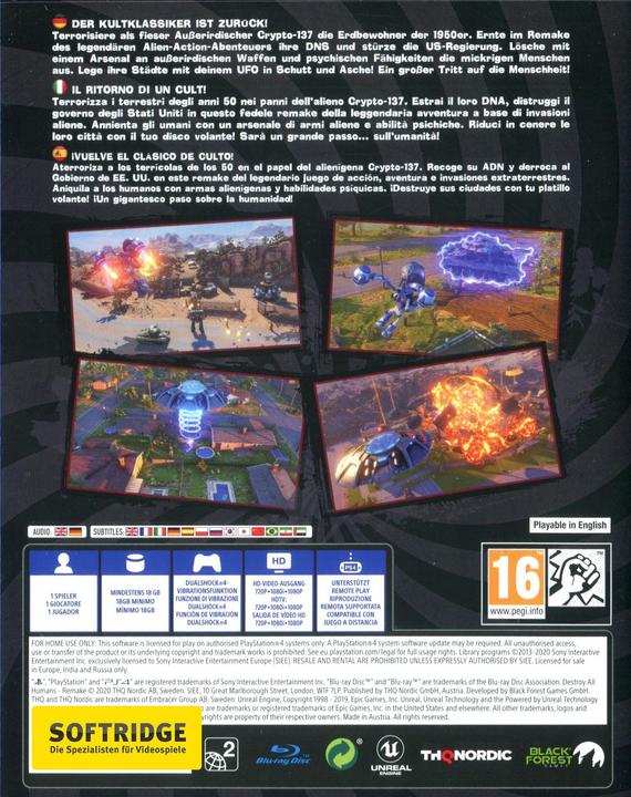 Actual product image THQ Destroy all humans! (PS4, Multilingual)
