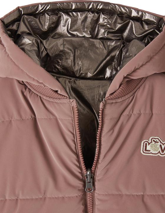 Actual product image Vertbaudet Girls' reversible jacket with hood, recycled polyester padding (92)